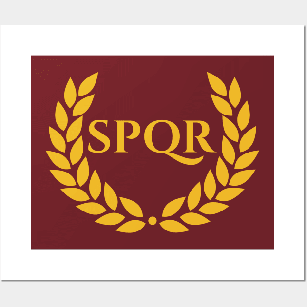 SPQR Ancient Rome Classical Greek Laurel Roman History Wall Art by Styr Designs